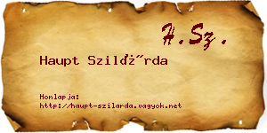 Haupt Szilárda névjegykártya