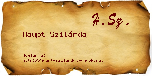 Haupt Szilárda névjegykártya